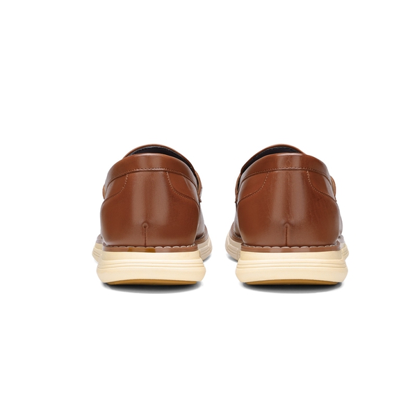 Men's PU Leather Penny Loafers - BROWN - 5